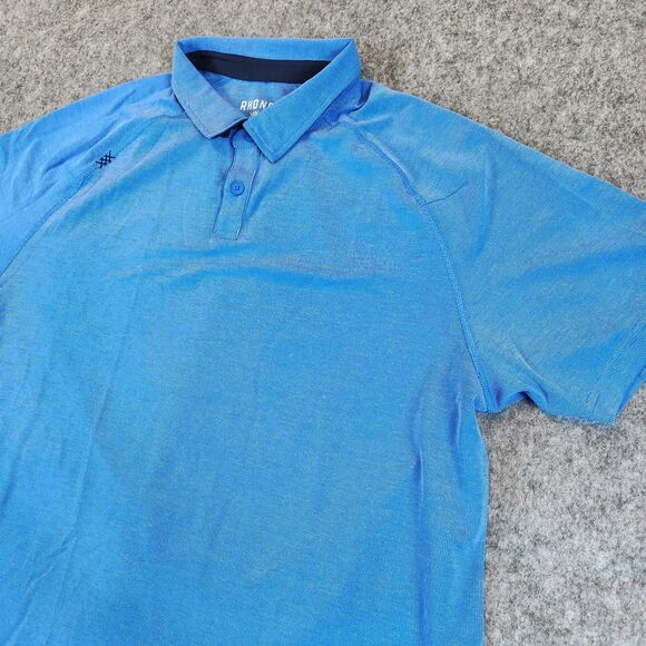RHONE Delta Pique Polo Shirt Men XL Blue Golf Performance Lightweight Mesh - Picture 1 of 11